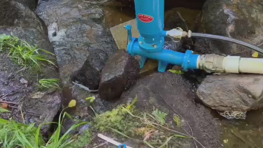 Load video: fuxus ram pump belier hydraulique bomba idraulica hydraulischer widder ariete 2inch blue installed
